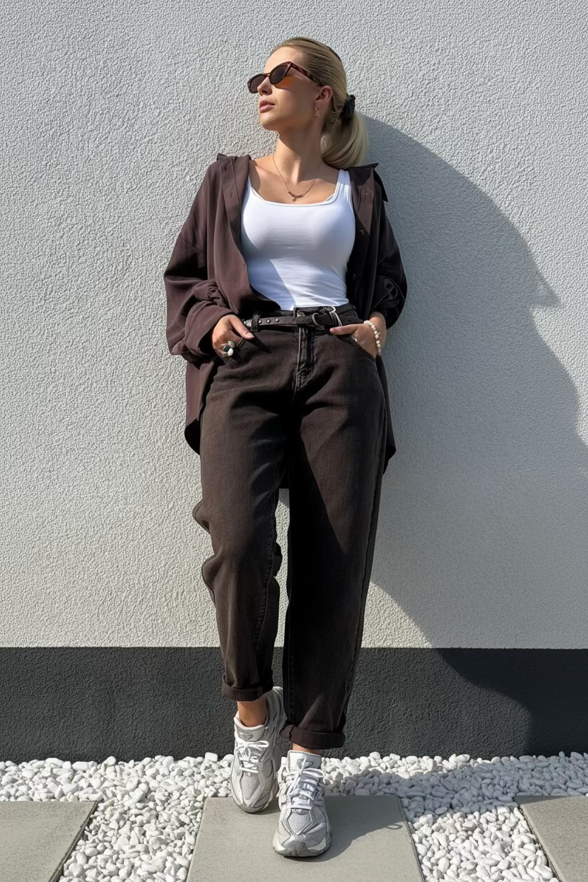 Jeansy Brązowe